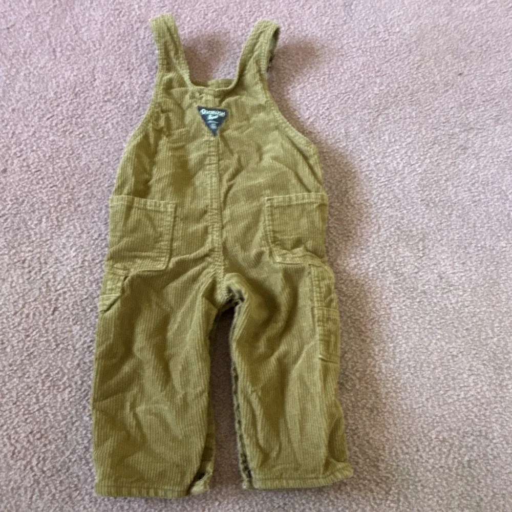 OshKosh B'gosh Baby Corduroy Overall One-Piece 12M Brown Cotton Pockets